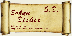 Šaban Diskić vizit kartica
